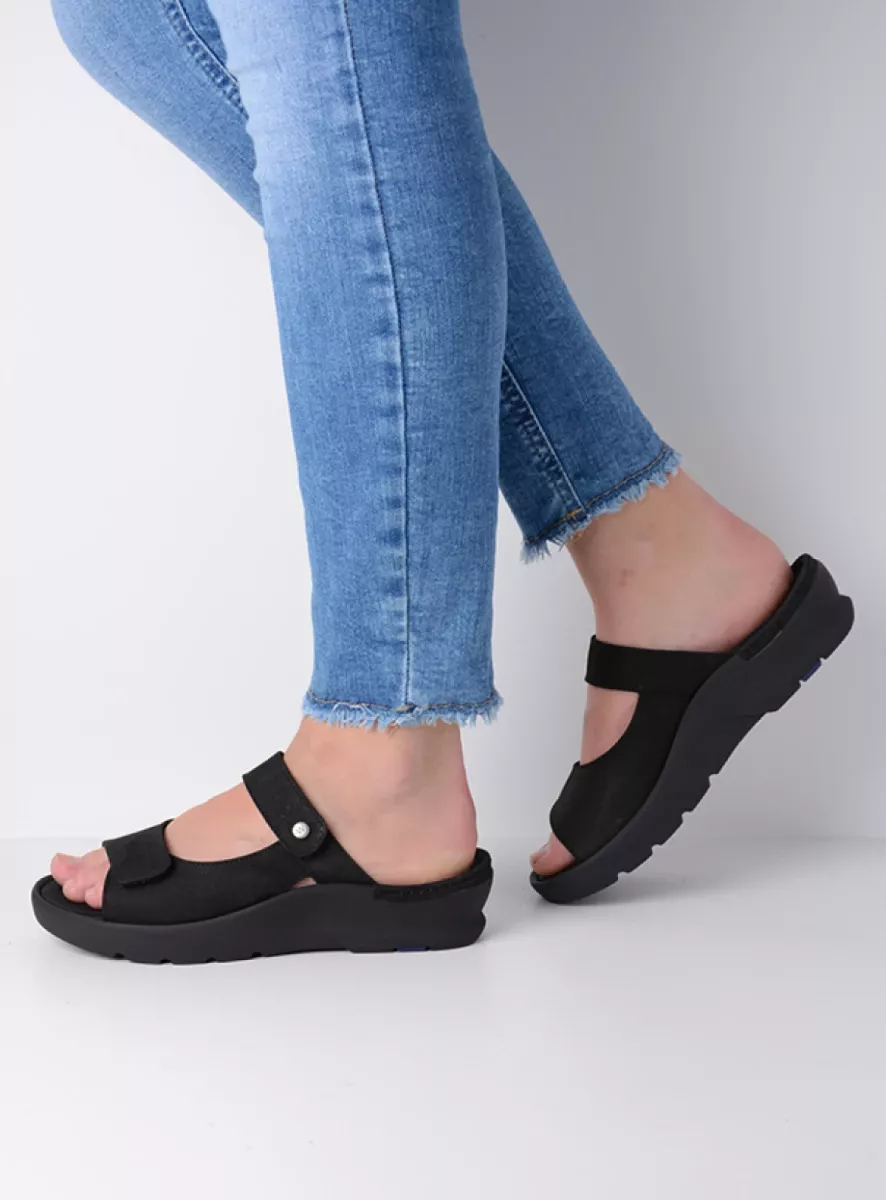 Wolky Slippers 03926 Zaandam 11000 zwart nubuck