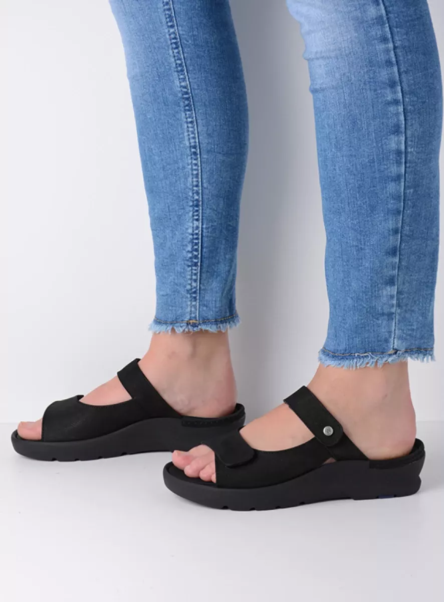 Wolky Slippers 03926 Zaandam 11000 zwart nubuck