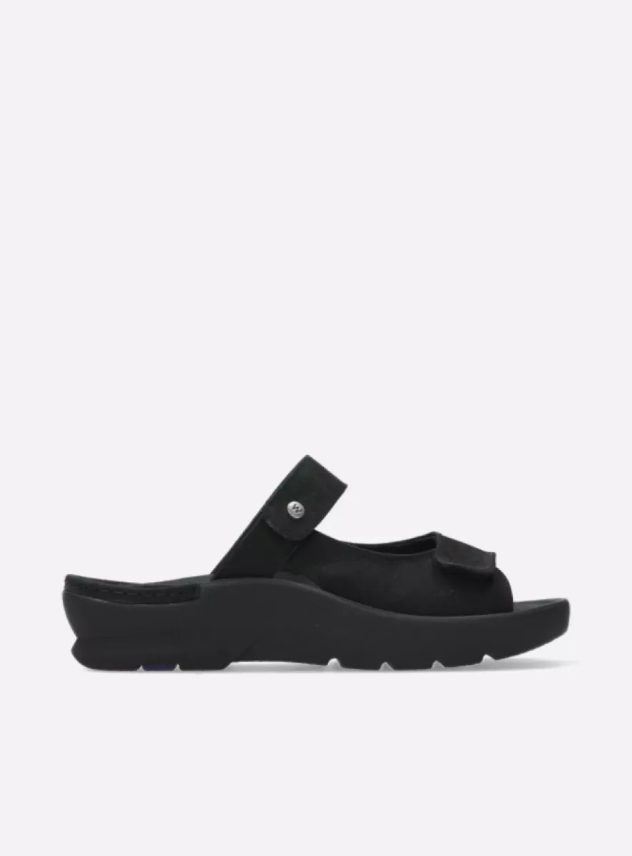 Wolky Slippers 03926 Zaandam 11000 zwart nubuck