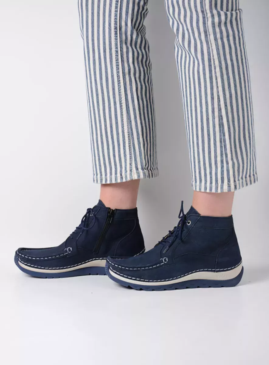 Wolky Hoge veterschoenen 04901 Salado 10820 denim nubuck