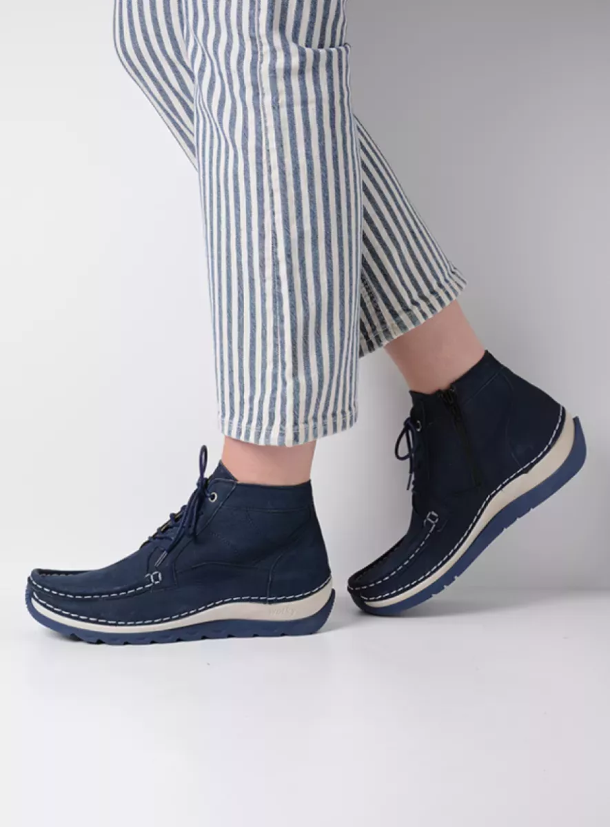Wolky Hoge veterschoenen 04901 Salado 10820 denim nubuck