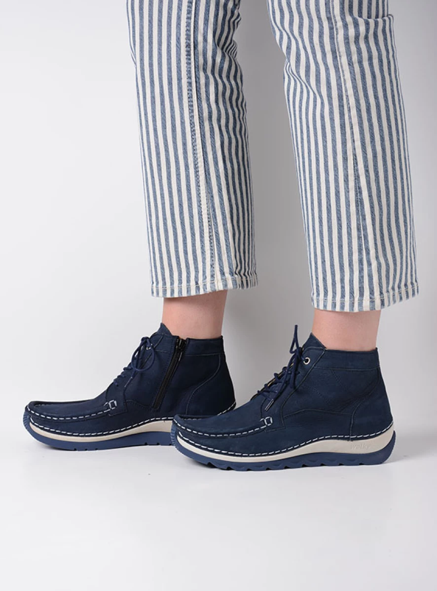 Wolky Hoge veterschoenen 04901 Salado 10820 denim nubuck