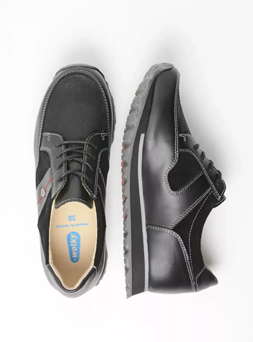 Wolky Veterschoenen 05804 e-Walk 20009 zwart combi stretch leer