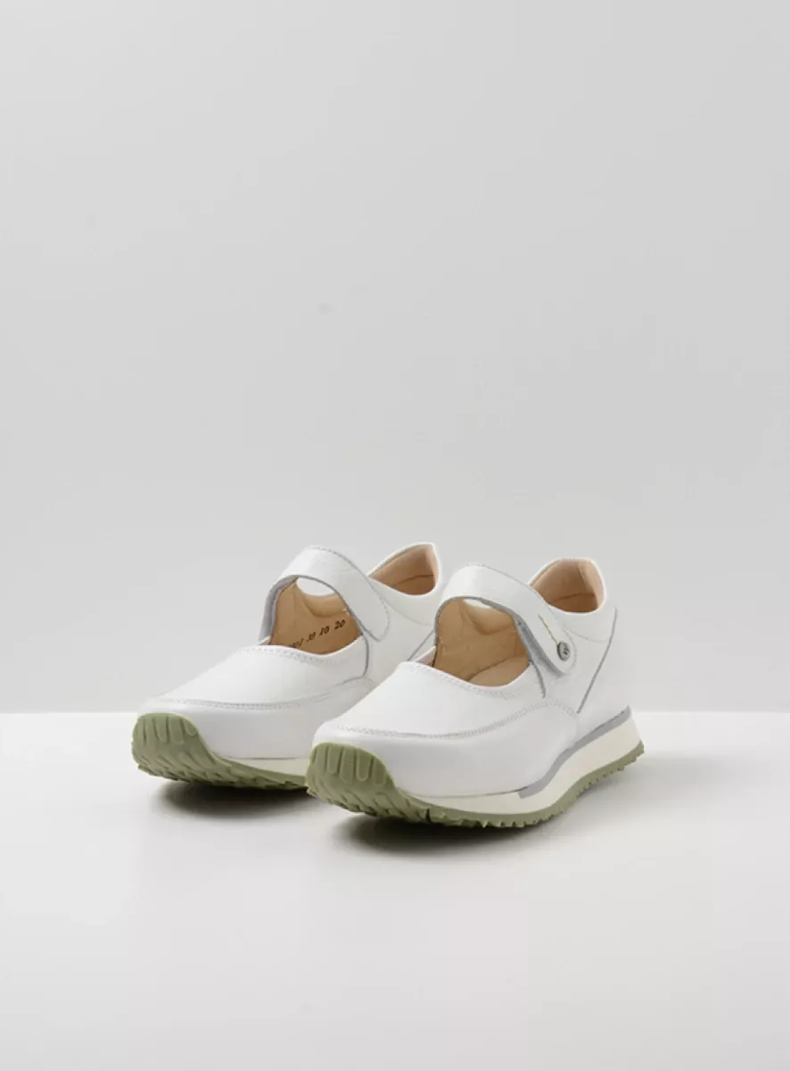 Wolky Bandschoenen 05805 e-Step 21174 wit/lichtgroen leer