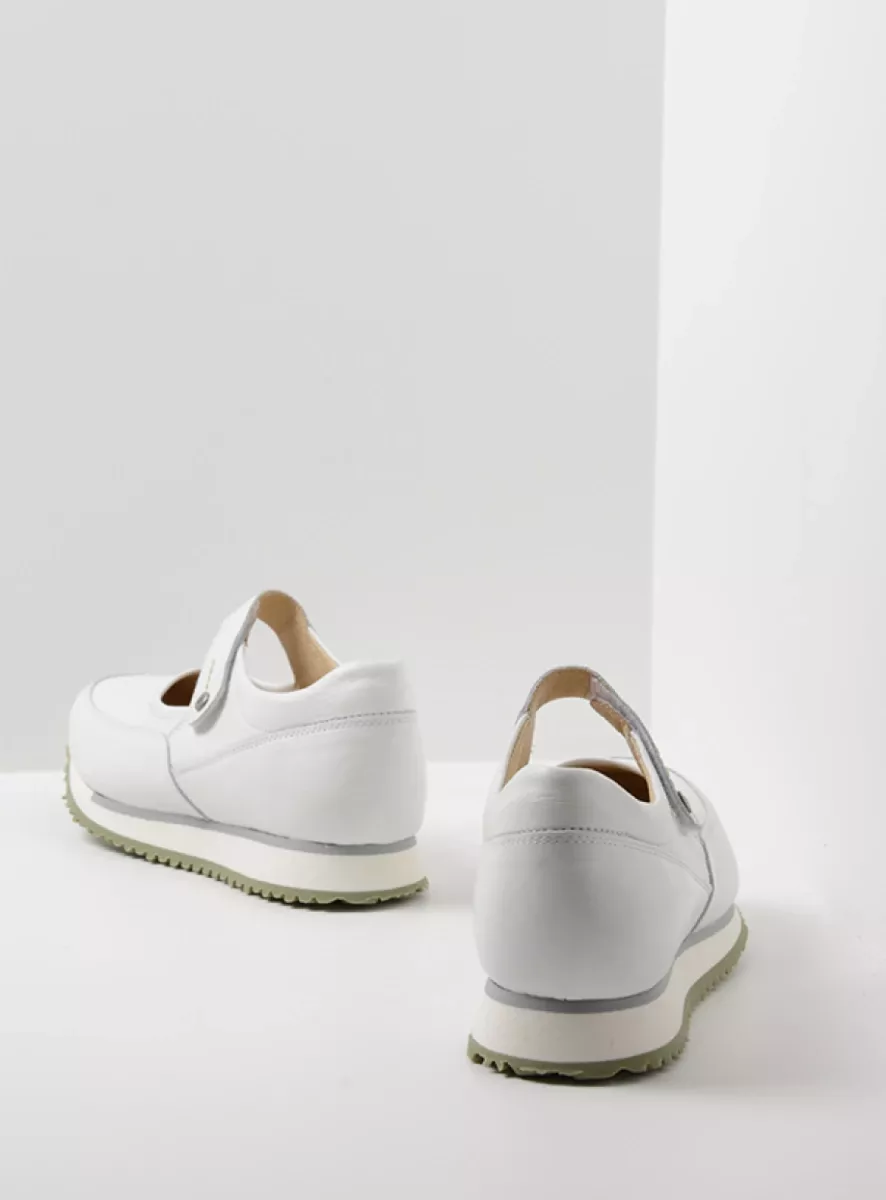 Wolky Bandschoenen 05805 e-Step 21174 wit/lichtgroen leer