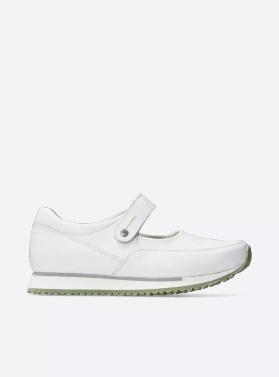 Wolky Bandschoenen 05805 e-Step 21174 wit/lichtgroen leer
